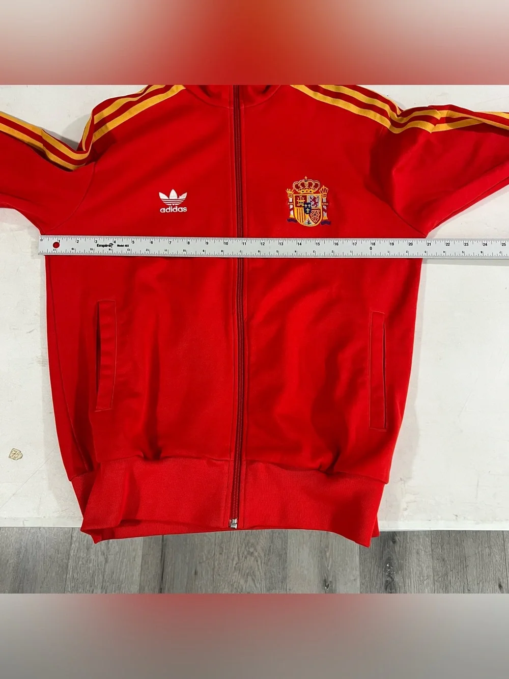Vintage Adidas Trefoil Spain Track Jacket Mens Medium Red Football Soccer